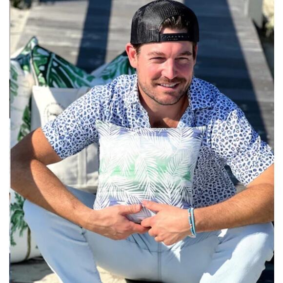 Sewing Down South Beachly Collection 11.5" Throw Pillow Coastal Palm Leaves - Picture 6 of 6